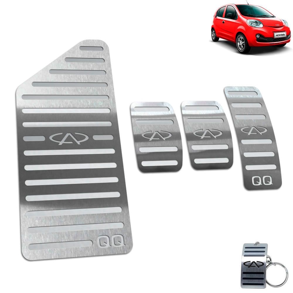 Pedaleira + Descanso Chery Qq Manual 2015 Até 2020 Aço Inox