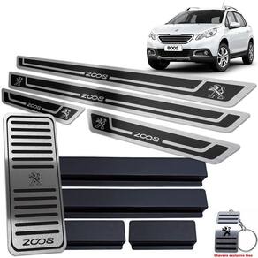 Soleira + Descanso Peugeot 2008 2015/2019 Preto Alto Relevo