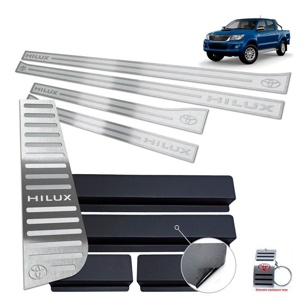 Soleira Vinil Descanso Hilux 2006 A 2012 Prata Alto Relevo
