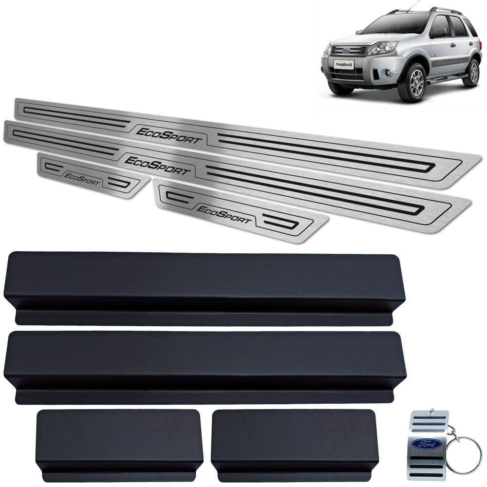 Soleira Em Aço Inox Ford Ecosport 2003 A 2012 Preto