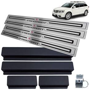 Soleira Em Aco Inox Freemont 2011 A 2015 Preto Baixo Relevo