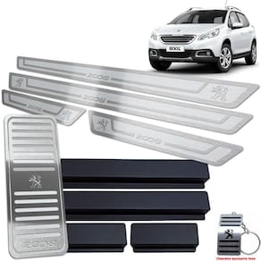 Soleira + Descanso Peugeot 2008 2015/2019 Prata Alto Relevo