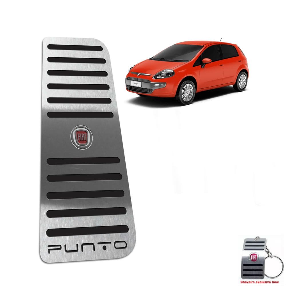 Descanso De Pé Aço Inox Fiat Punto 2013 A 2017 Preto