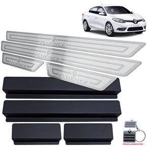 Soleiras Renault Fluence 2011/2019 Prata Alto Relevo