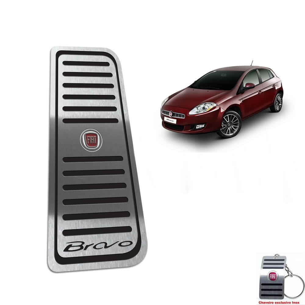 Descanso De Pé Em Aço Inox Fiat Bravo 2011 A 2016 Preto