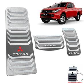 Pedaleiras + Descanso L200 Triton 2018/2020 Automático Prata