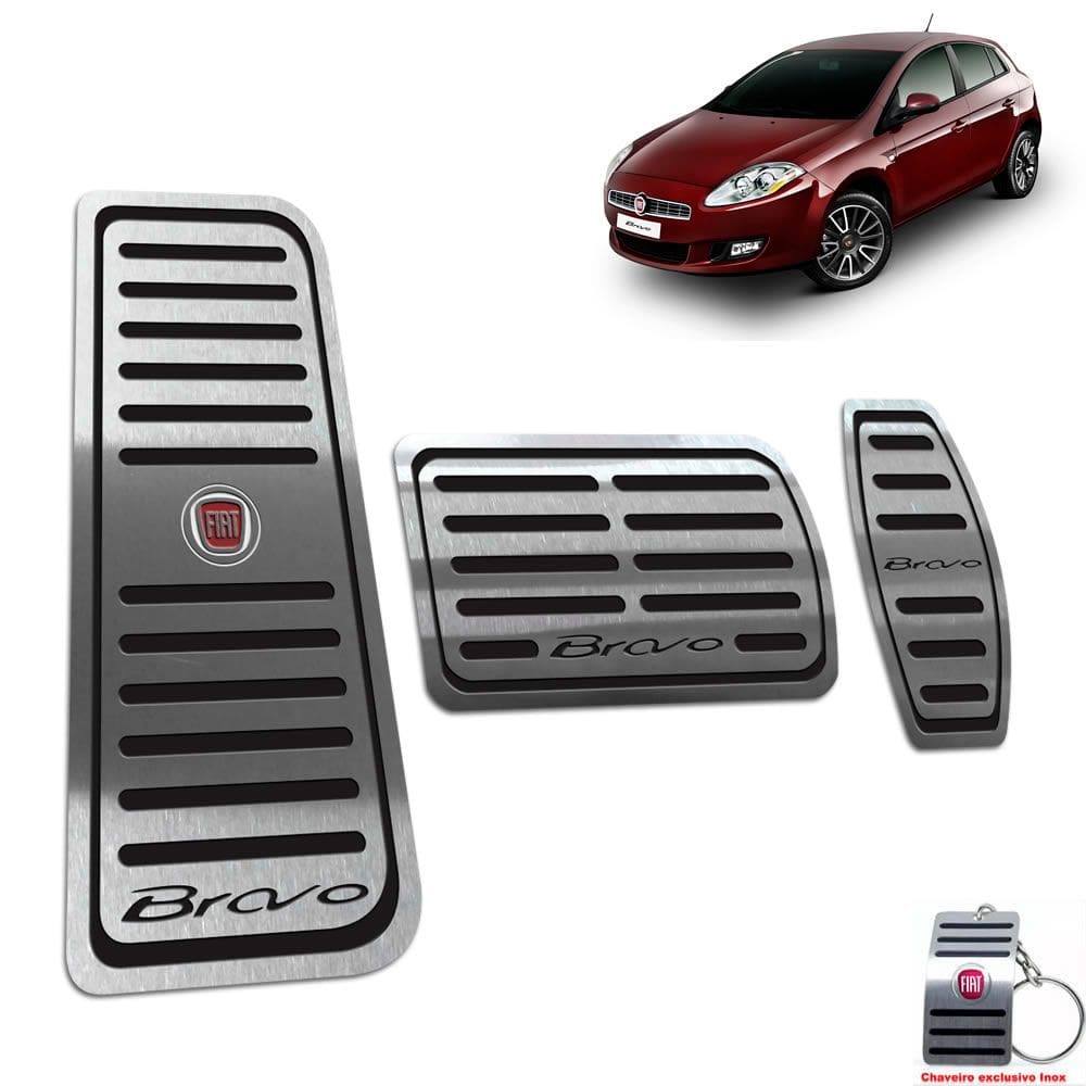 Pedaleira Automático + Descanso Fiat Bravo 2011 A 2016 Preto