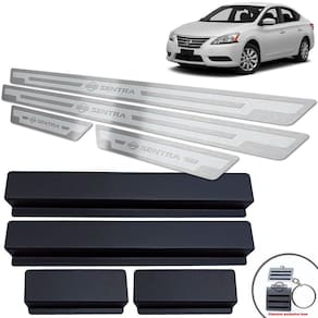 Soleiras Nissan Sentra 2014/2016 Prata Alto Relevo