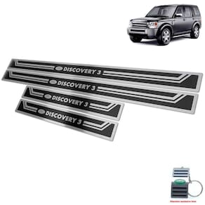 Soleiras Aço Inox Discovery 3 2005/2009 Preto  Alto Relevo