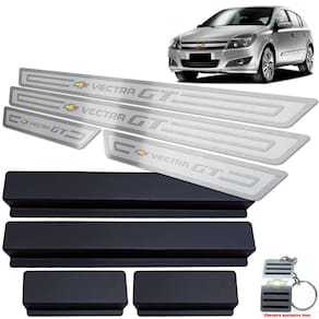 Soleira Em Aço Inox Vectra Gt 2008 A 2011 Prata Alto Relevo