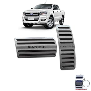 Pedaleira Automático Aço Inox Ford Ranger 2017 A 2020 Preto