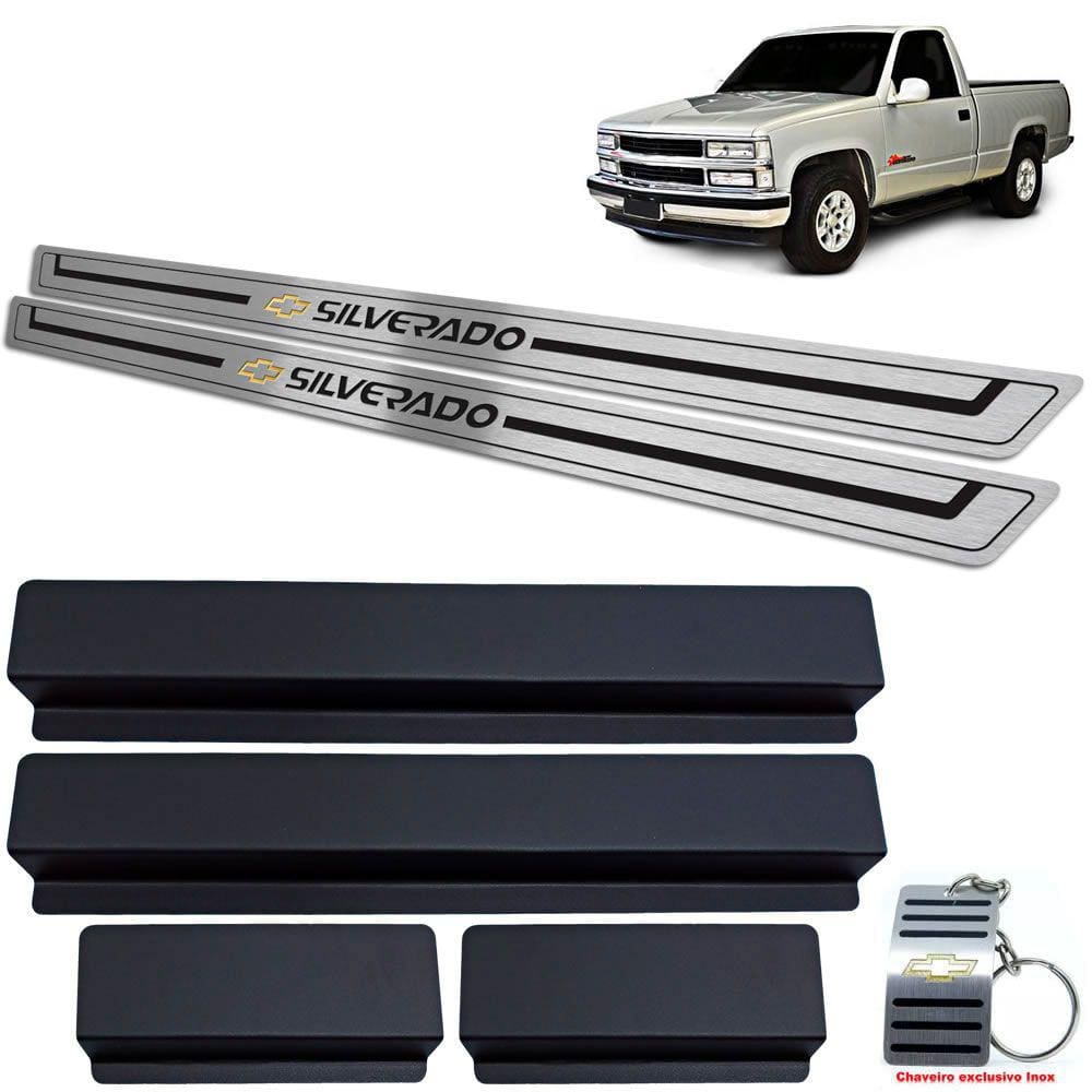 Soleiras Em Aço Inox Silverado Preto Baixo Relevo