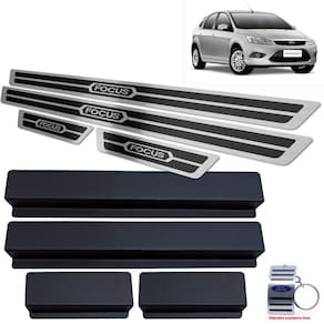 Soleira Em Aço Inox Focus 2009 a 2013 Preto Alto Relevo