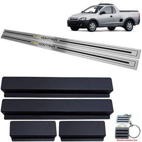 Soleira Chevrolet Montana 2003 A 2010 Preto Baixo Relevo