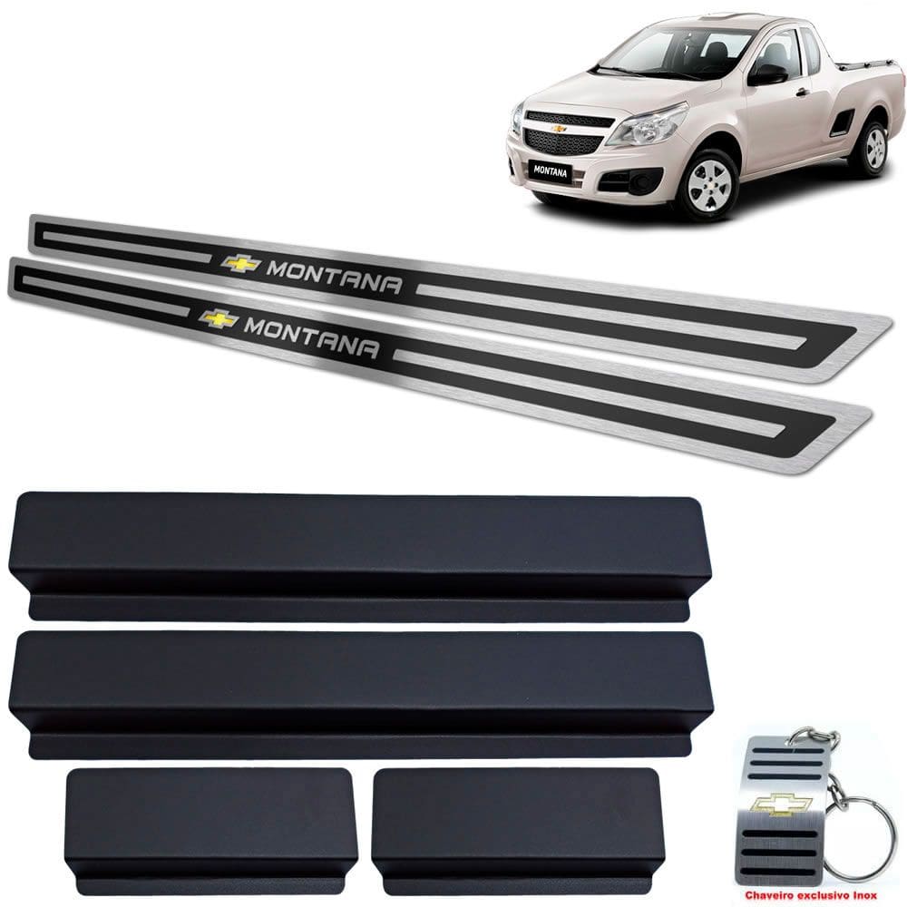 Soleira Chevrolet Montana 2011 A 2020 Preto Alto Relevo