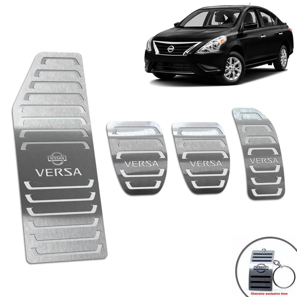 Pedaleiras + Descanso Nissan Versa 2015/2020 Manual Prata