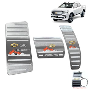 Pedaleira + Descanso S10 High Country 2016 A 2021 Prata