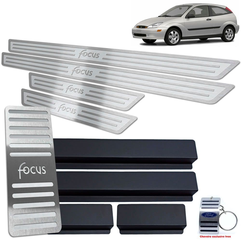 Soleira + Descanso Focus 2000 A 2008 Prata Alto Relevo