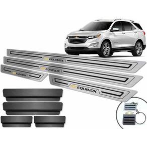 Soleira Com Vinil Chevrolet Equinox Preto Baixo Relevo