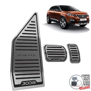 Pedaleiras + Descanso Peugeot 3008 2017/2022 Preto