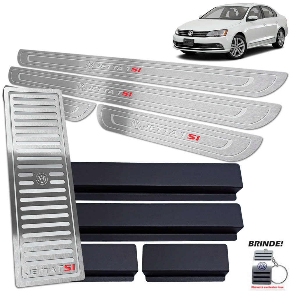 Descanso De Pé + Soleiras Com Vinil Jetta Tsi Prata BR SI