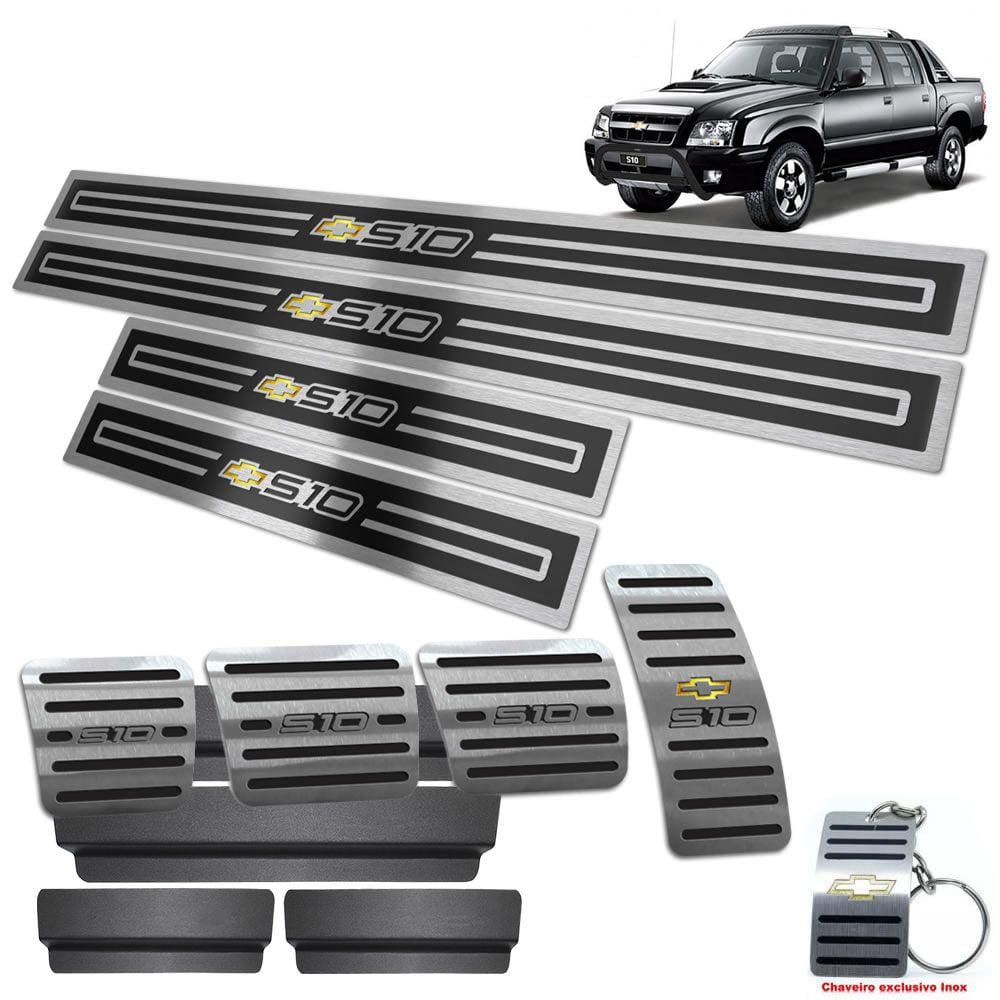 Pedaleira E Soleira Chevrolet S10 1995 A 2011 4 Portas Preto