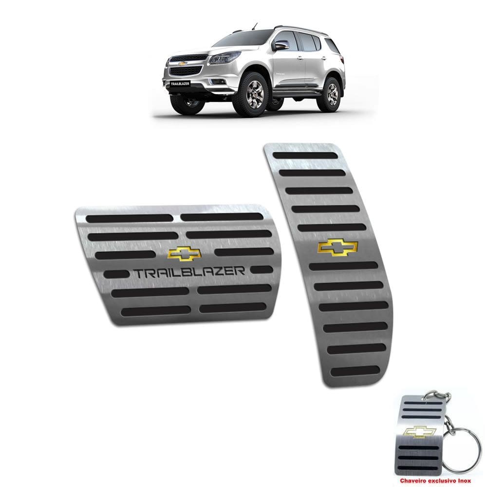 Pedaleira Automático Aço Inox Chevrolet Trailblazer Preto