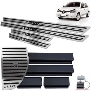 Soleiras + Descanso Renault Clio 2013/2019 Preto AR 4 portas