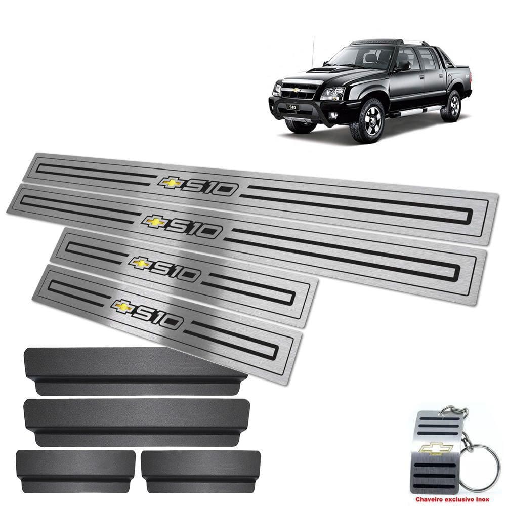Soleira Chevrolet S10 1995 A 2011 4 P Preto Baixo Relevo