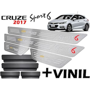 Soleira + Vinil Cruze Sport6 2017 A 2020 Prata Baixo Relevo