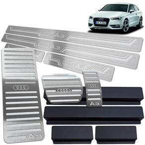 Soleiras Pedaleiras Descanso Audi A3 2014/ Prata Automático