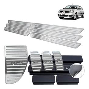 Soleira Pedaleira Descanso Renault Clio 2000/2012 Prata AR