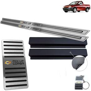 Descanso Soleira Baixo Relevo Preto Chevrolet Pick-Up Corsa