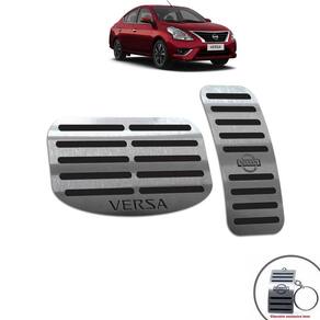 Pedaleiras Aço Inox Nissan Versa 2012/2014 Automático Preta