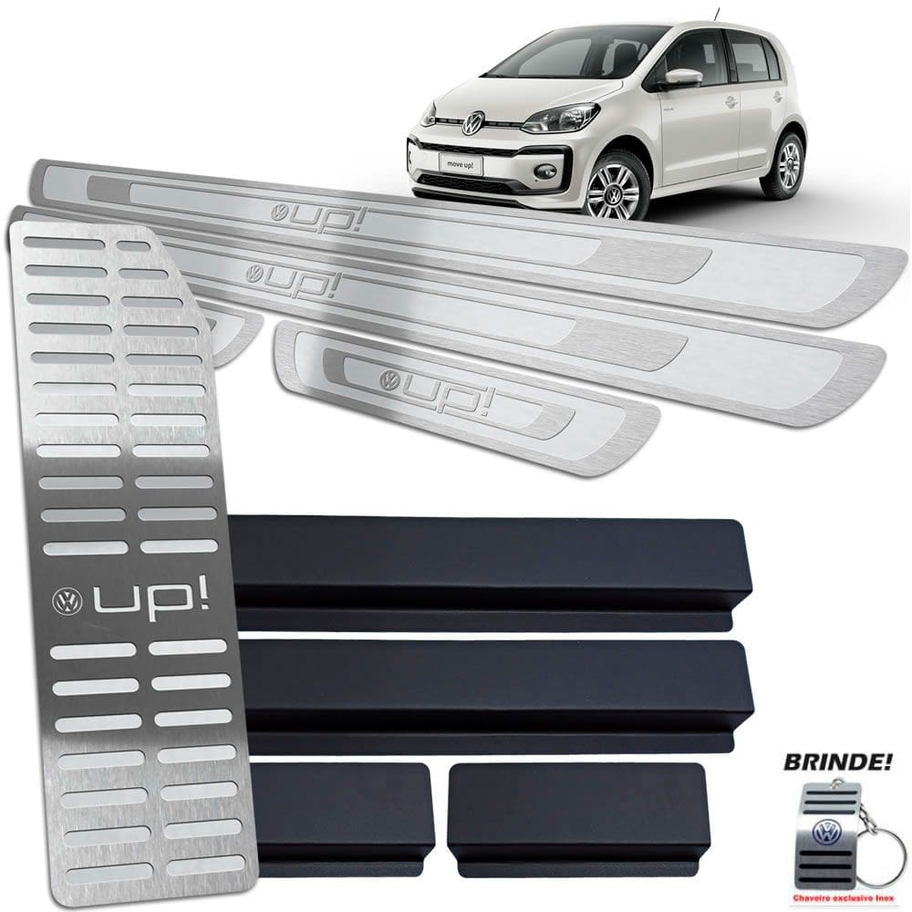 Soleiras + Descanso de Pé Up 2014 A 2020 Prata Alto Relevo