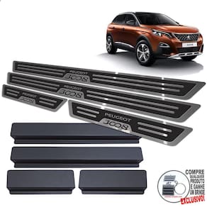 Soleiras Vinil Peugeot 3008 2017/2022 Preto Alto Relevo