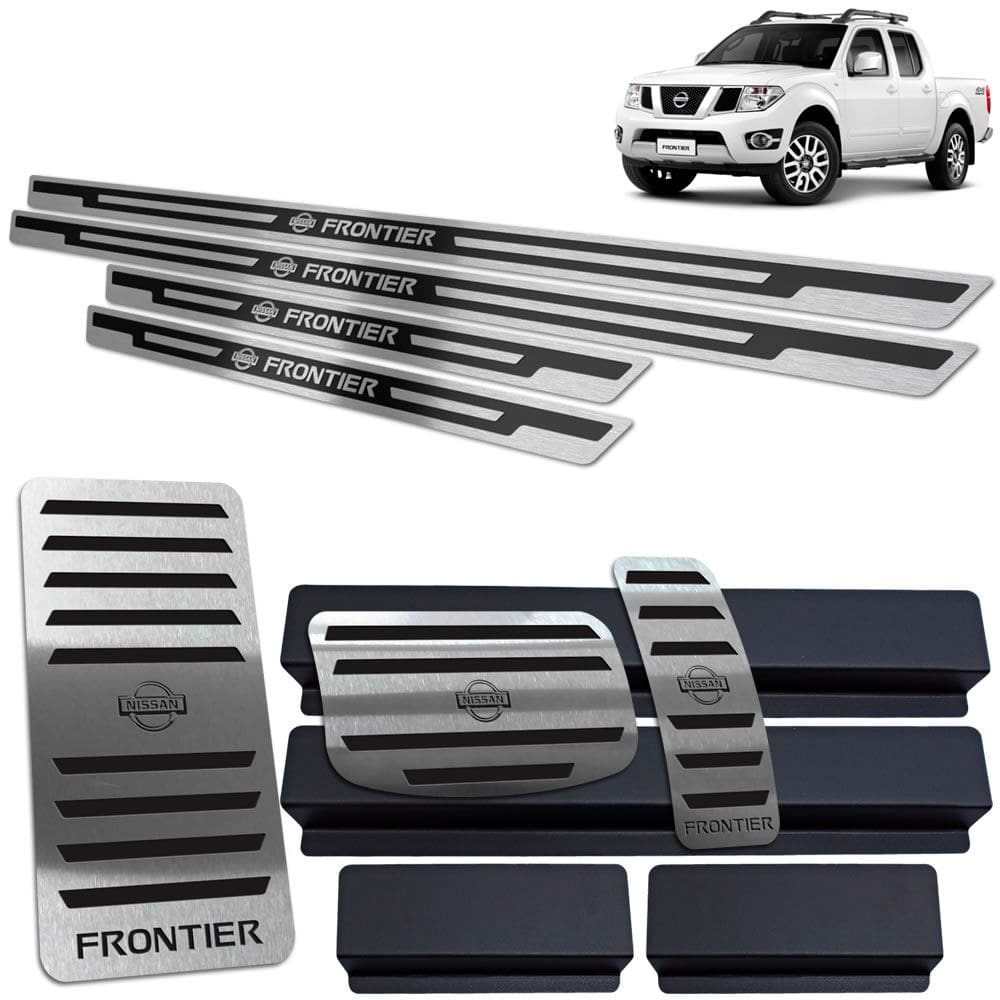 Soleira Pedaleira Descanso Frontier 2005/2017 Preto AR Auto