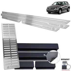Soleiras Com Descanso Tiguan 2012 A 2017 Prata Alto Relevo
