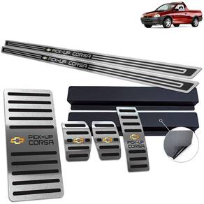 Descanso Pedaleira Soleira Chevrolet Pick-Up Corsa Preto