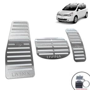 Pedaleira + Descanso Livina 2010/2014 Prata Automático