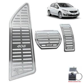 Pedaleira + Descanso Peugeot 408 2011/2019 Automático Prata
