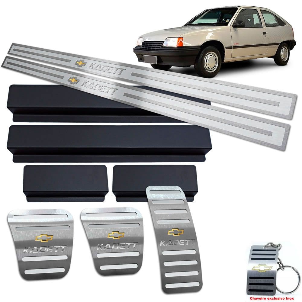 Pedaleira Manual Soleira Prata Alto Relevo Chevrolet Kadett