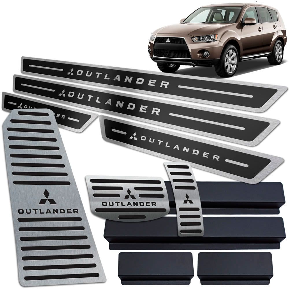 Soleira Pedaleira Descanso Outlander 2008 Até 2013 Preto AR