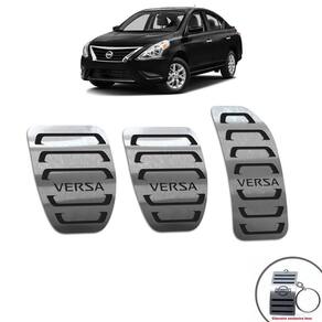 Pedaleiras Aço Inox Nissan Versa 2015/2020 Manual Preto