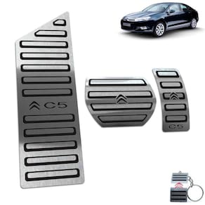 Pedaleira Com Descanso Em Inox Citroen C5 2009 A 2013 Preto