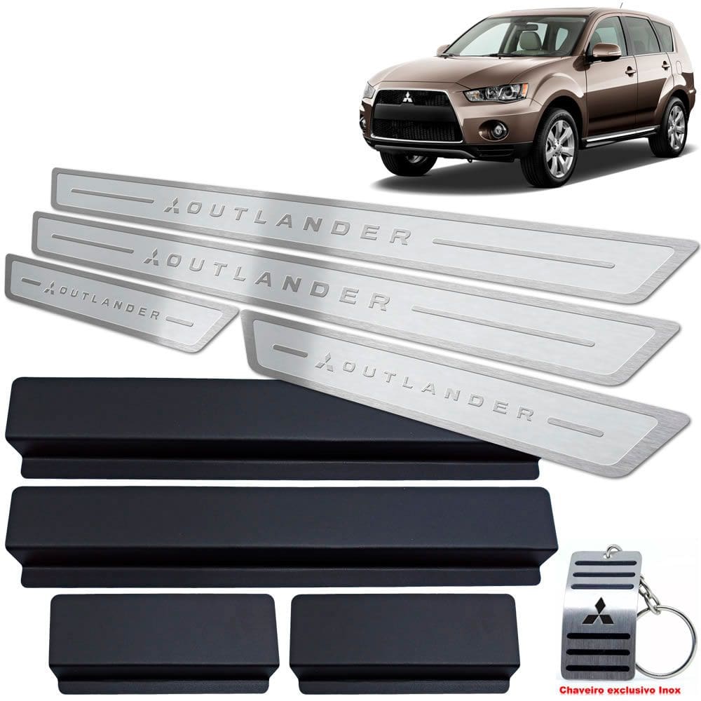 Soleiras Outlander 2008 Até 2013 Prata Alto Relevo