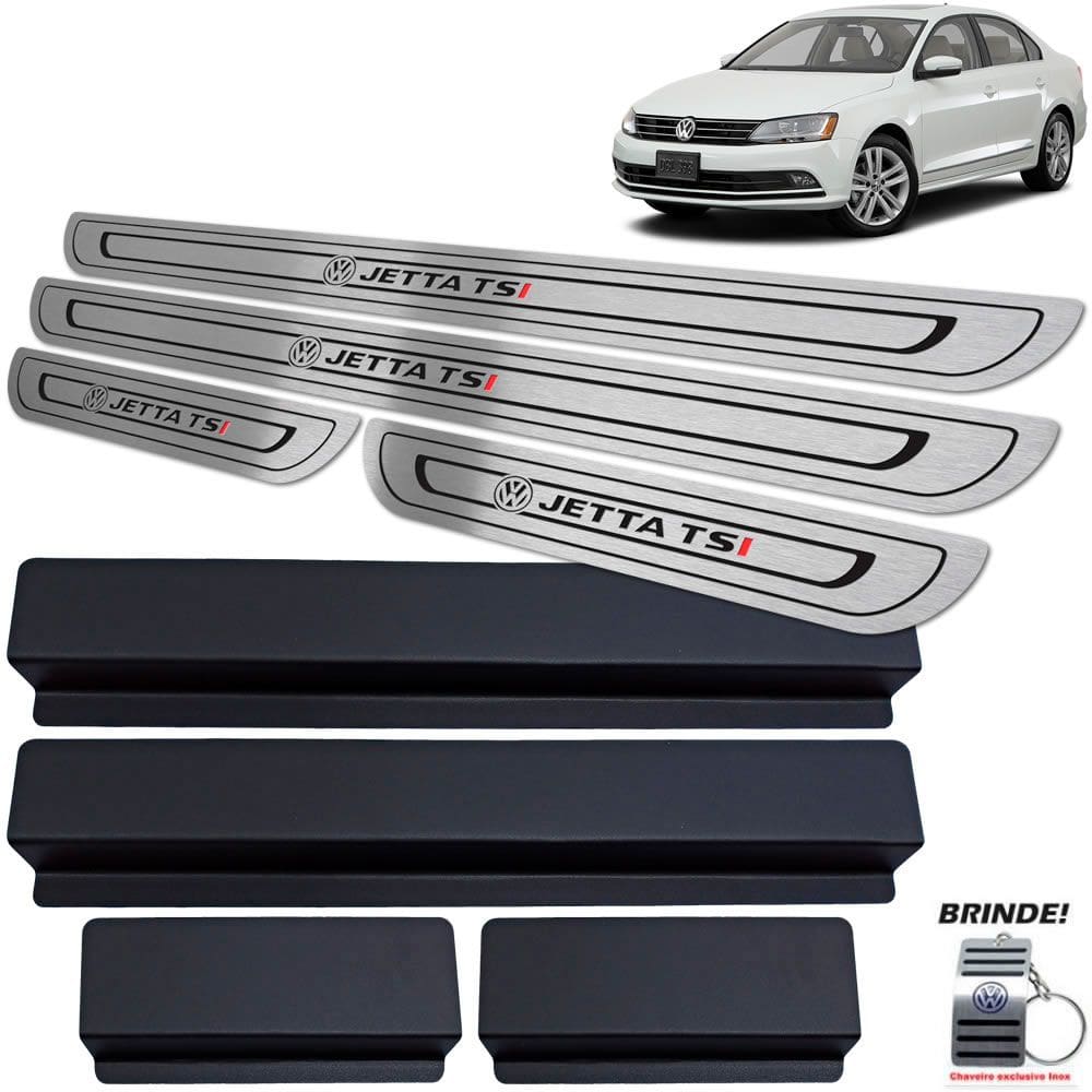 Soleiras Vw Jetta Tsi Com Vinil Preto Baixo Relevo I