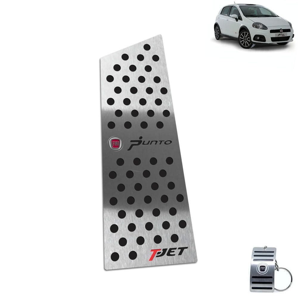 Descanso De Pé Aço Inox Fiat Punto T-Jet 2007 A 2012 Preto