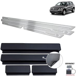 Soleiras Prata Ato Relevo Em Aço Inox Tiguan 2012 A 2017
