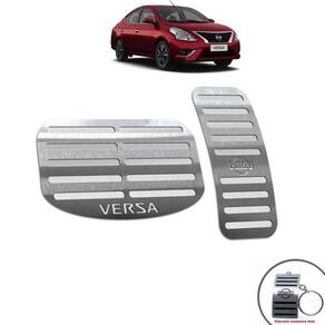 Pedaleiras Aço Inox Nissan Versa 2012/2014 Automático Prata